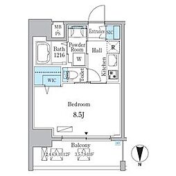 アリエッタNagoya 1Kの間取図画像