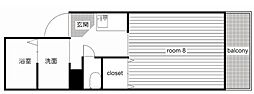 サン・錦本町ビル ワンルームの間取図画像