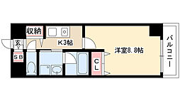 NEWCITYAPARTMENTS円上町 1Kの間取図画像