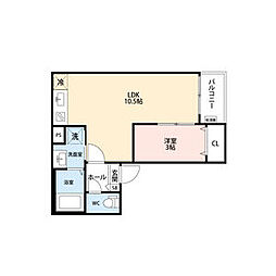 GRANDBLUESHOHO2 1LDKの間取図画像