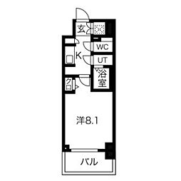 CRESTTAPP新栄 1Kの間取図画像