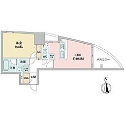 さくらヒルズフジミ 1LDKの間取図画像