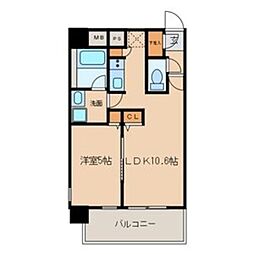 プレミアム浅間町 1LDKの間取図画像