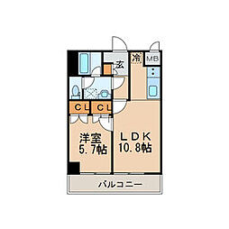 ESSE栄 1LDKの間取図画像