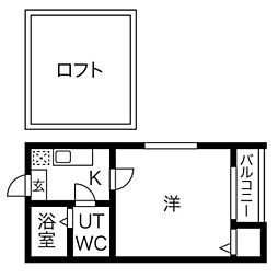 ルーエ1番館 1Kの間取図画像