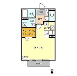 モナリエ ワンルームの間取図画像