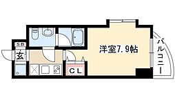 カレント新栄 1Kの間取図画像