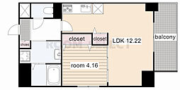 グランデューク新栄 1LDKの間取図画像