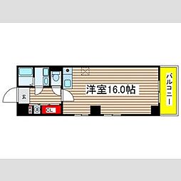 アメニティータツミ ワンルームの間取図画像