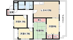 ホーム岩崎台 4LDKの間取図画像