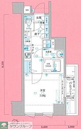 ジェノヴィア中野野方グリーンヴェール 1Kの間取図画像