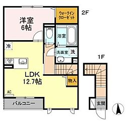 WillTerrace 1LDKの間取図画像