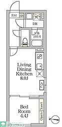 Aglaia 新宿西落合 1LDKの間取図画像