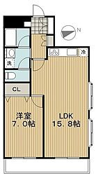 グリーンヒルズ芦花 1LDKの間取図画像