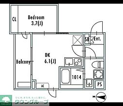 GRANPASEO 阿佐ヶ谷II 1DKの間取図画像