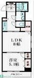 日神デュオステージ新中野 1DKの間取図画像