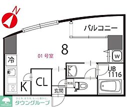 フォルトゥーナ中野 1Kの間取図画像