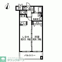 セントラルコート 1LDKの間取図画像