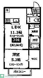 ビバグランデ桃林 1LDKの間取図画像