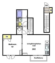 イーストライズ 1LDKの間取図画像