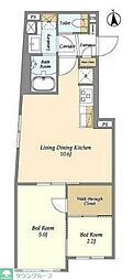 WELLSQUARE高井戸東 2LDKの間取図画像