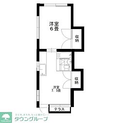 フラットムナカタ 1DKの間取図画像