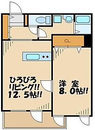 フラックス永福 1LDKの間取図画像