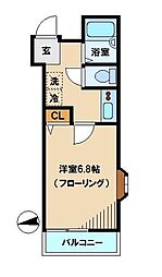 プレール・ドゥーク新中野 1Kの間取図画像