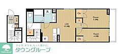 武蔵野市御殿山1丁目アパート 2LDKの間取図画像