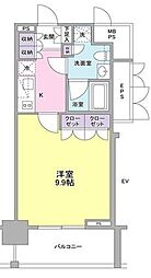 常盤レジデンシア荻窪 1Kの間取図画像