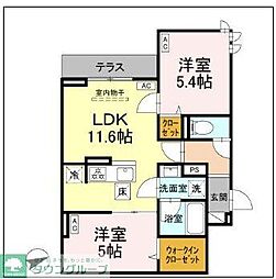 セレスティア清水 2LDKの間取図画像