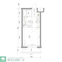 AZEST新桜台 1Kの間取図画像