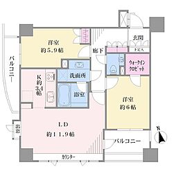 代官山デュープレックス 2LDKの間取図画像