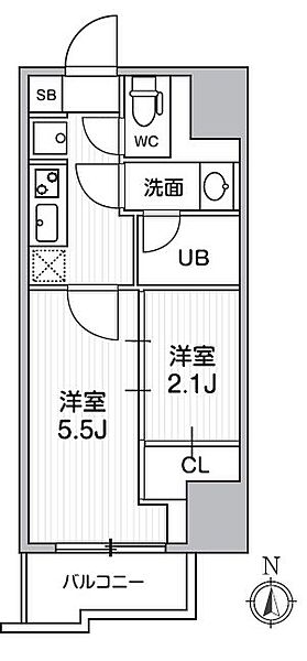 ＳＹＦＯＲＭＥ亀戸 903｜東京都江東区亀戸６丁目(賃貸マンション2K・9階・25.40㎡)の写真 その2