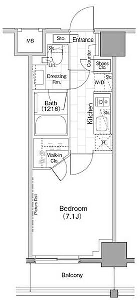 ザ・パークハビオ早稲田 303｜東京都新宿区早稲田町(賃貸マンション1K・3階・25.50㎡)の写真 その2