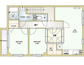 ヨツヤコート（YOTSUYA COURT） 202 ｜ 東京都新宿区須賀町5-24（賃貸マンション2LDK・2階・64.10㎡） その2