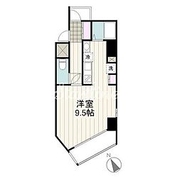 ファミィーユ町屋 6階ワンルームの間取り