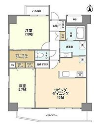 プライムアーバン西日暮里 2LDKの間取図画像