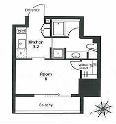 ステイシス町屋 1Kの間取図画像