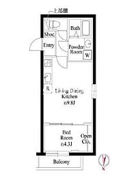 カーサフィオーレ南千住(CASA FIORE南千住) 1LDKの間取図画像