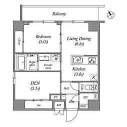 リビオメゾン入谷 1SLDKの間取図画像