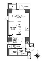 COMFORIA南千住 1SLDKの間取図画像
