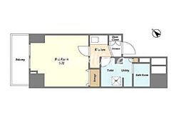 プレール・ドゥーク南千住 1Kの間取図画像