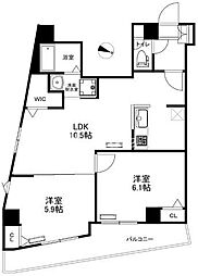 ルミナス西日暮里 2LDKの間取図画像