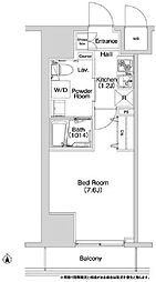 コンフォリア上野入谷 1Kの間取図画像