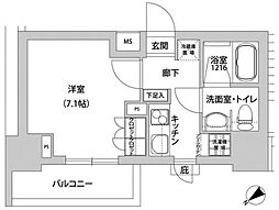 メトロステージウエノ 1Kの間取図画像