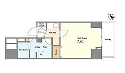 プレール・ドゥーク南千住 1Kの間取図画像