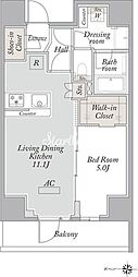 ラクラス浅草 1LDKの間取図画像