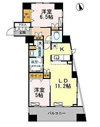 カスタリア荒川 2LDKの間取図画像