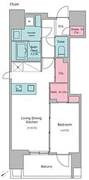 ライトテラス上野 1LDKの間取図画像